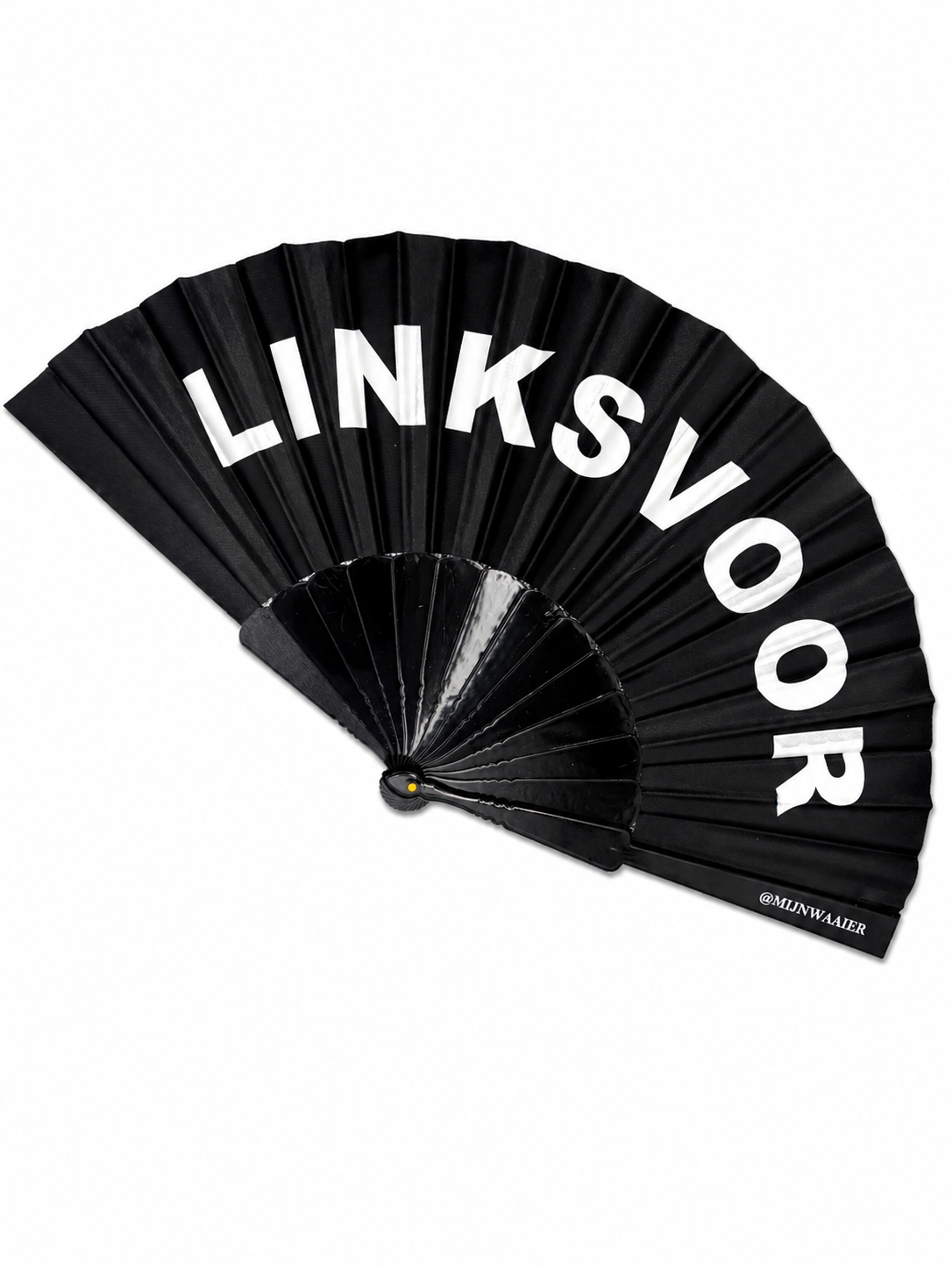 waaier - zwart - wit - tekst - LINKSVOOR