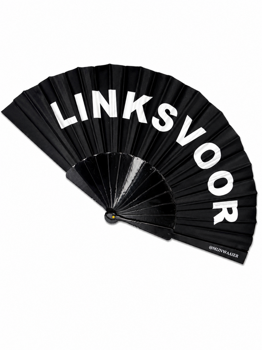 waaier - zwart - wit - tekst - LINKSVOOR